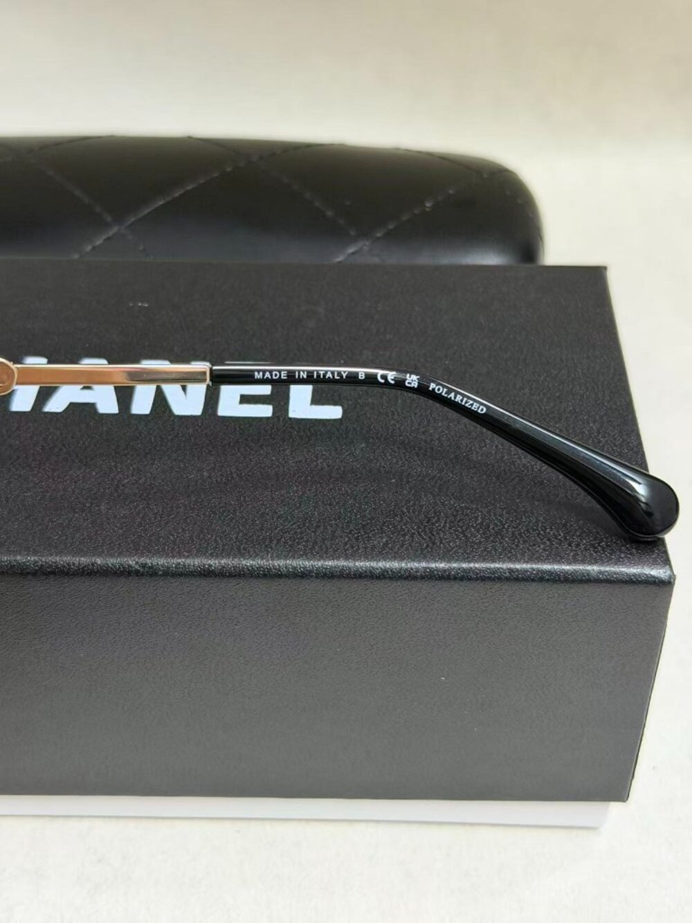 NEW CHANEL CH5565 Sunglasses Black/Gold Metal Oval Gray Lens Women's Glasses - Picture 7 of 8